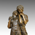 Classical Figure Bronze Sculpture Lovers Home Decor Brass Statue TPE-035